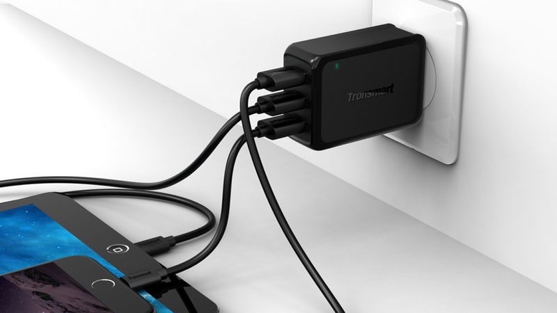 Tronsmart 42W 3-Port USB Charger with 6' Cable, $8 with code 3USBWALL